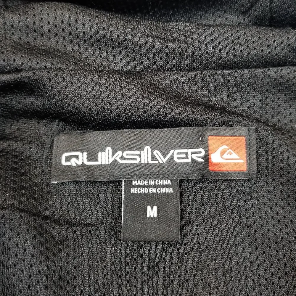 Quiksilver Jacket Mens Medium Black Dryflight Hooded Lightweight Windbreaker NEW